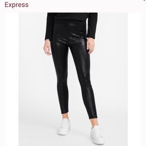 Express faux leather black leggings XS NWT
